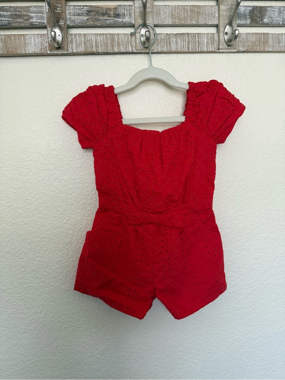 Janie and Jack Red Eyelet One-Piece 18-24M